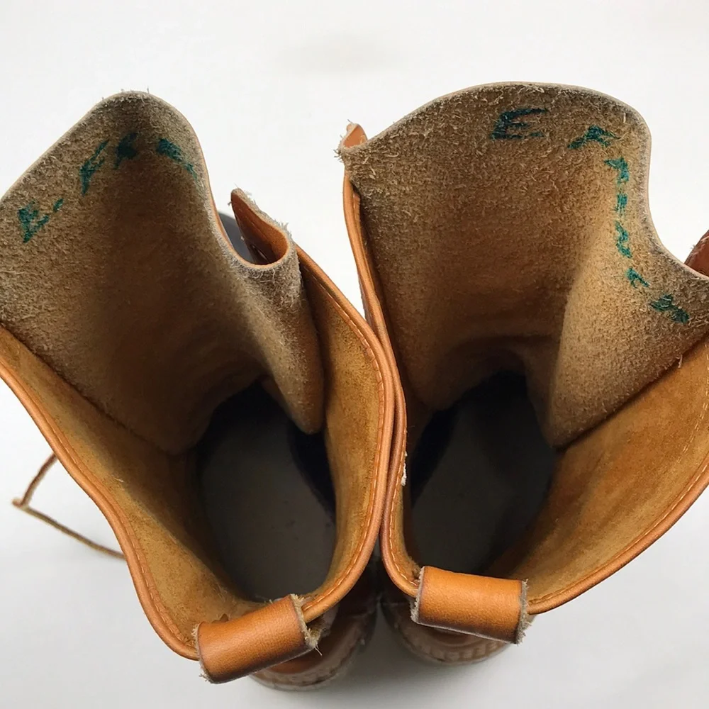 LL Bean VINTAGE Duck Boots Lace Up Tall Rain Boots
